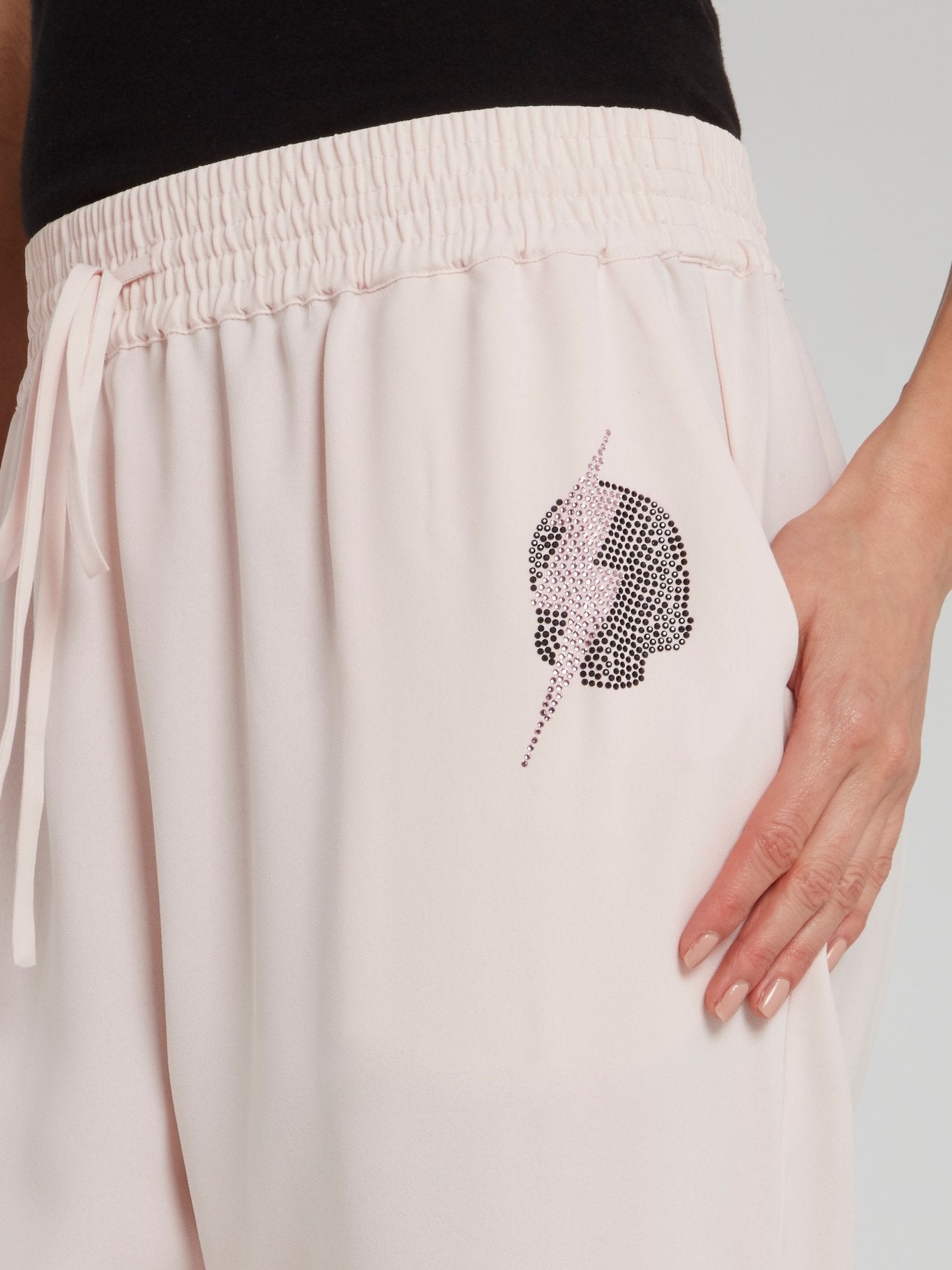 Розовые брюки-алладины со стразами Jane