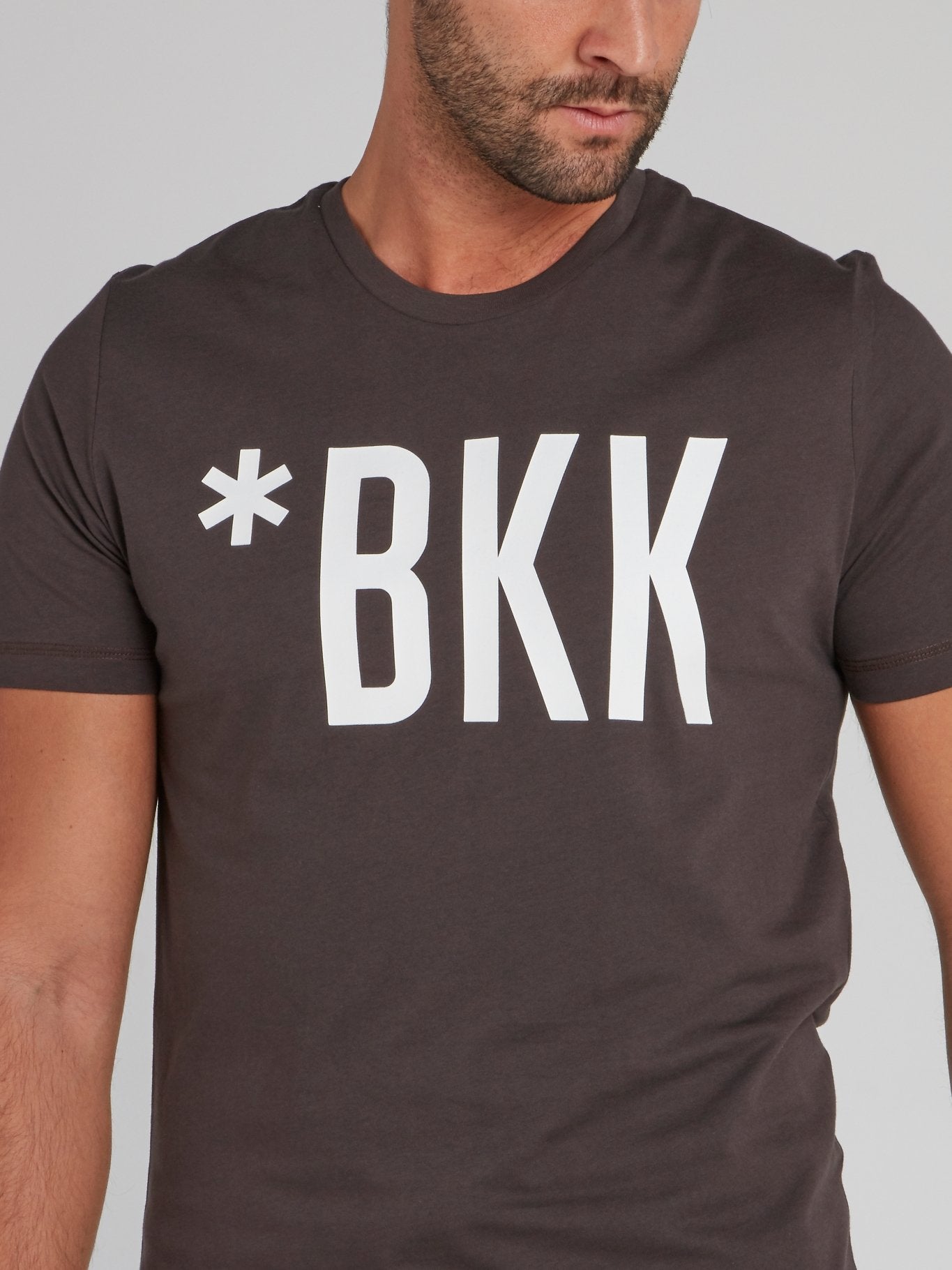 Темно-серая хлопковая футболка с надписью