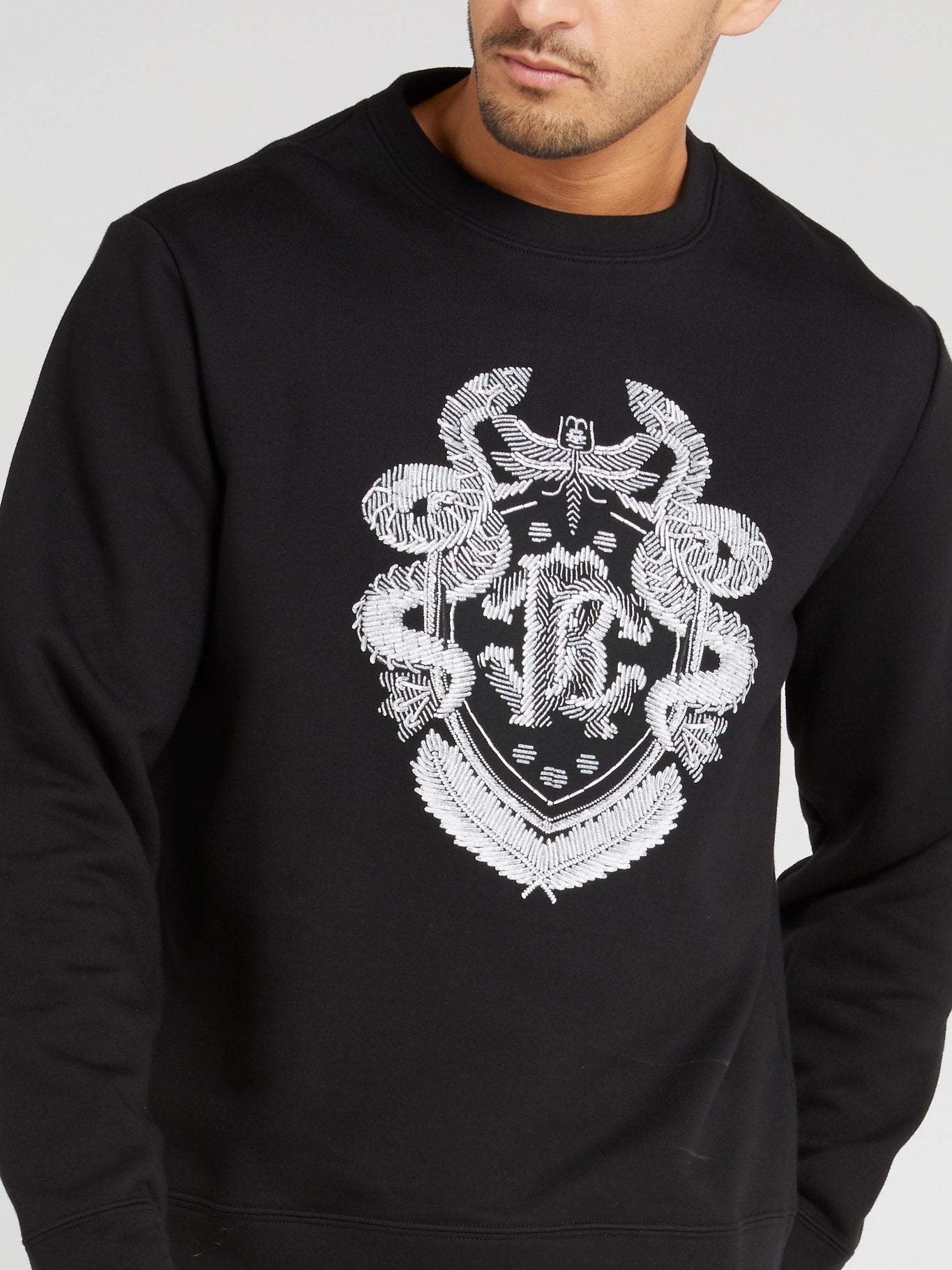 Черный хлопковый свитшот с логотипом