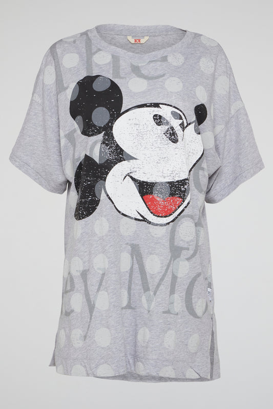 Grey Retro Mickey Mouse Dot Tee