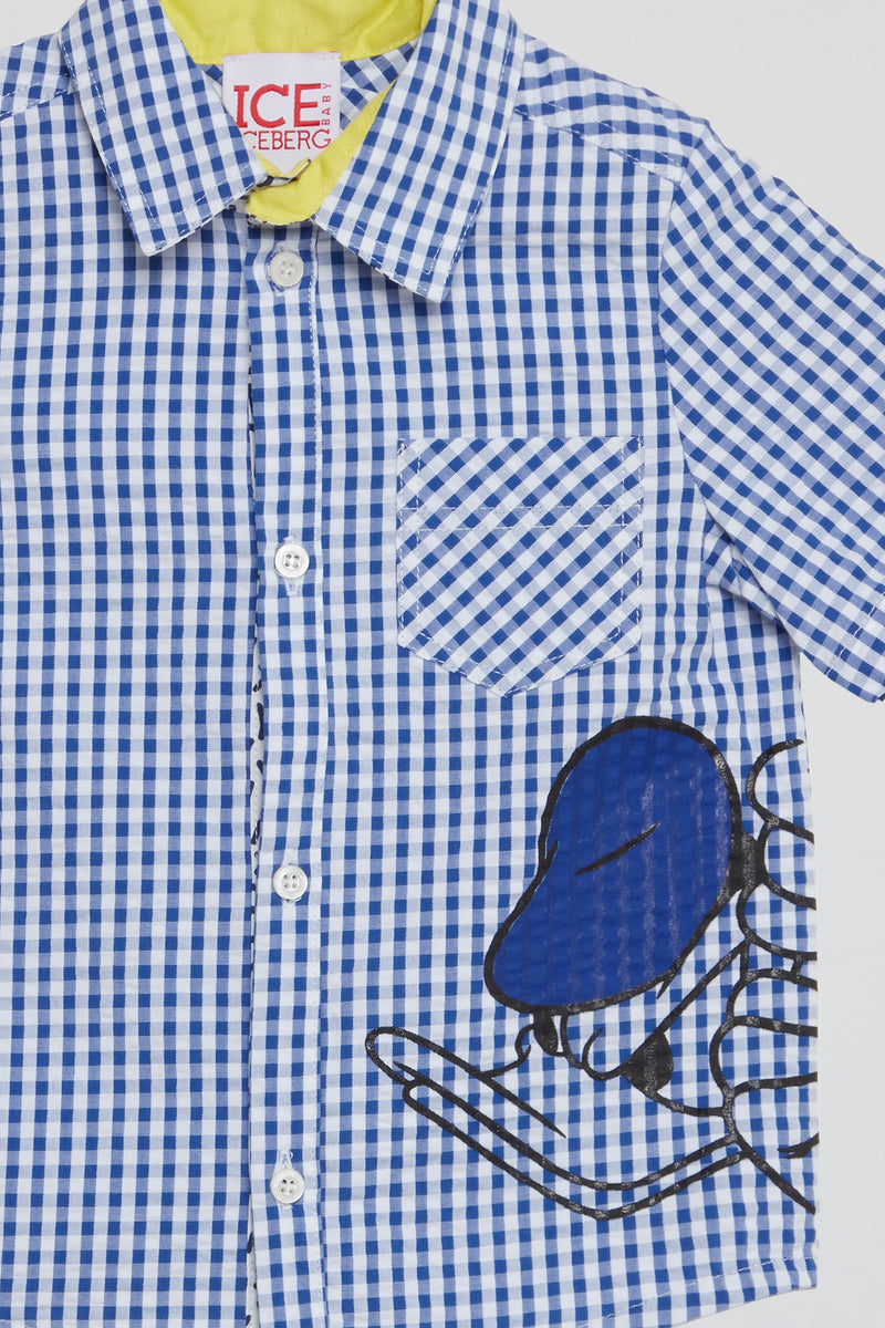 Blue Explorer Gingham Shirt with Donald Duck