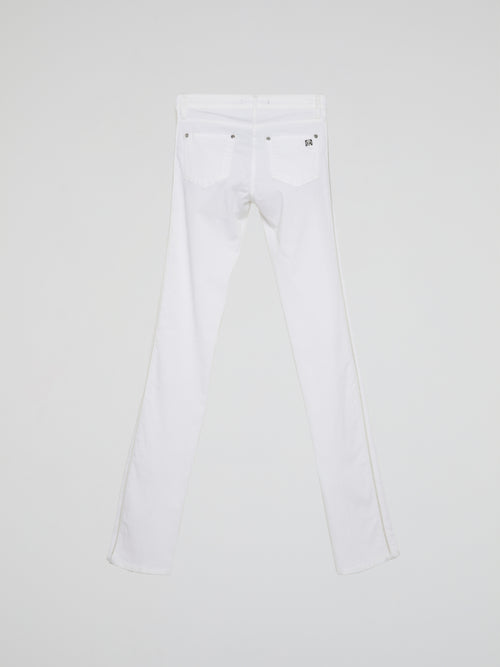 White Straight Cut Pants