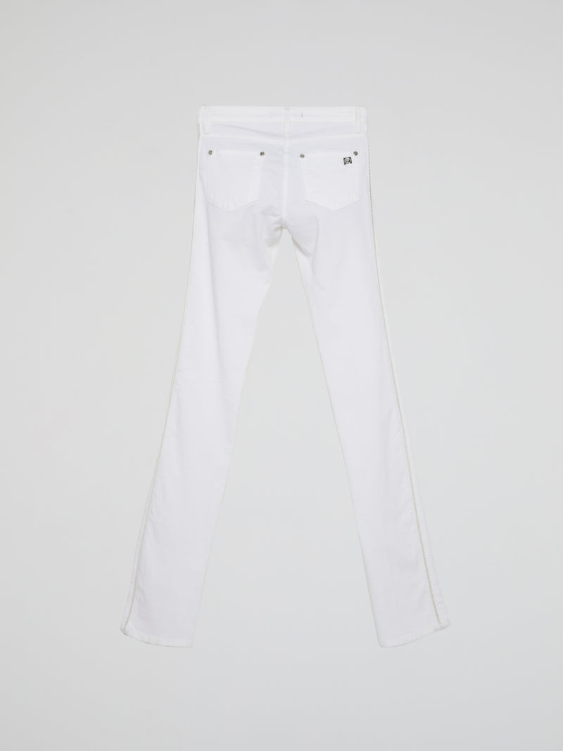 White Straight Cut Pants