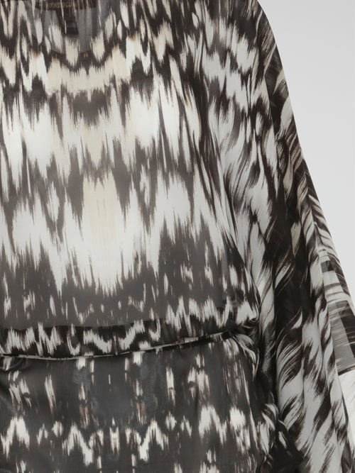 Obsidian Echo Sheer Draped Kaftan