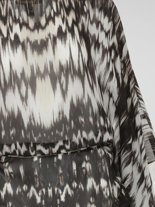 Obsidian Echo Sheer Draped Kaftan