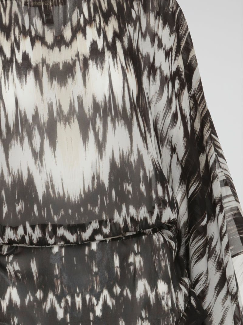 Obsidian Echo Sheer Draped Kaftan