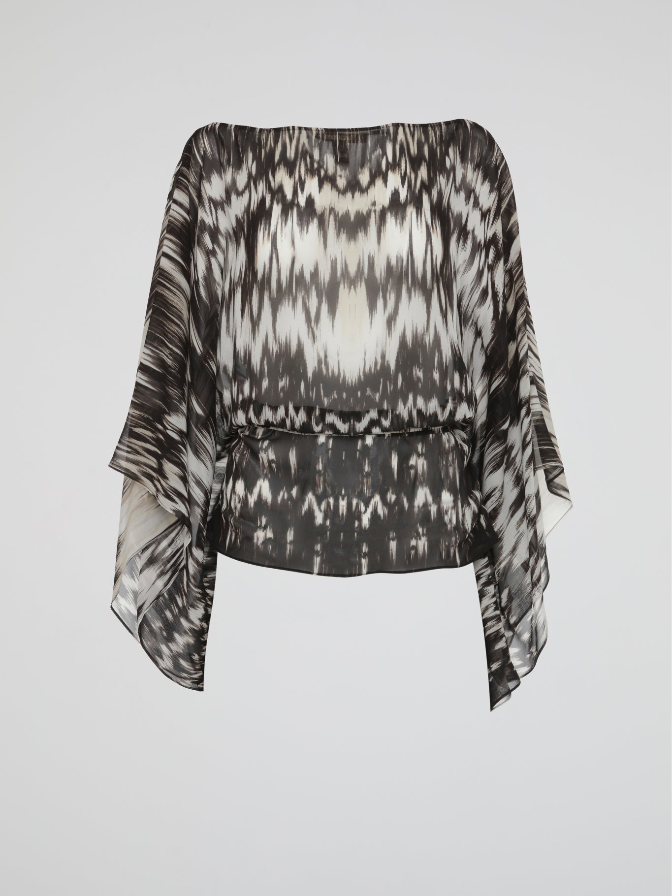 Obsidian Echo Sheer Draped Kaftan