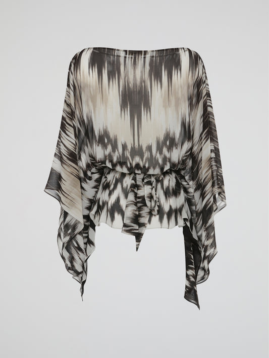 Obsidian Echo Sheer Draped Kaftan