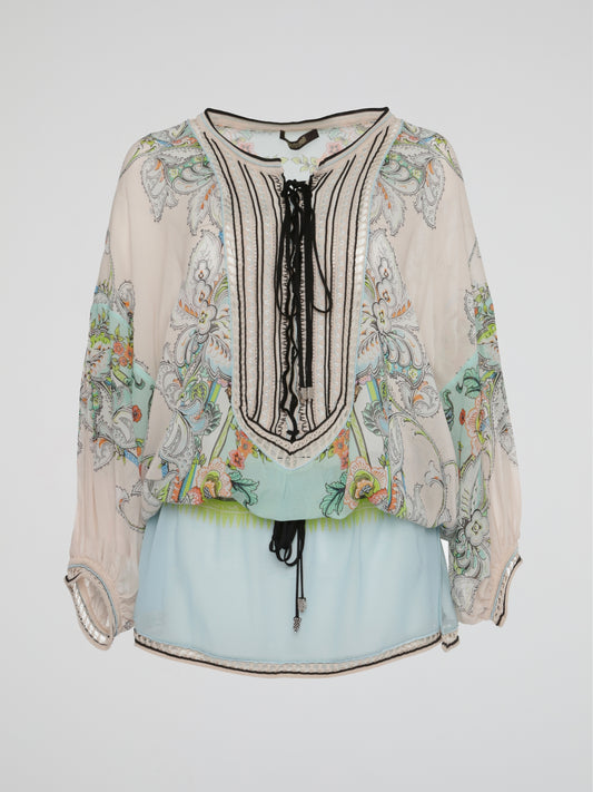 Whispering Willow Embroidered Sheer Kaftan