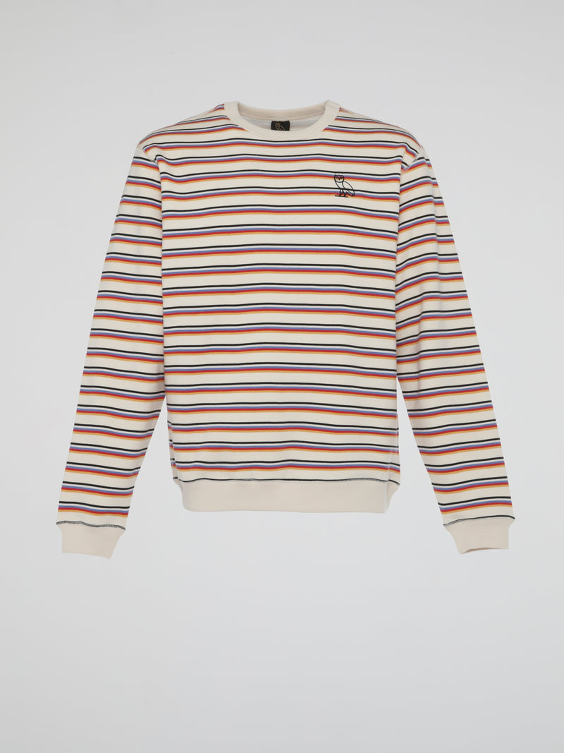 Beige Multi Stripe Long Sleeve Shirt