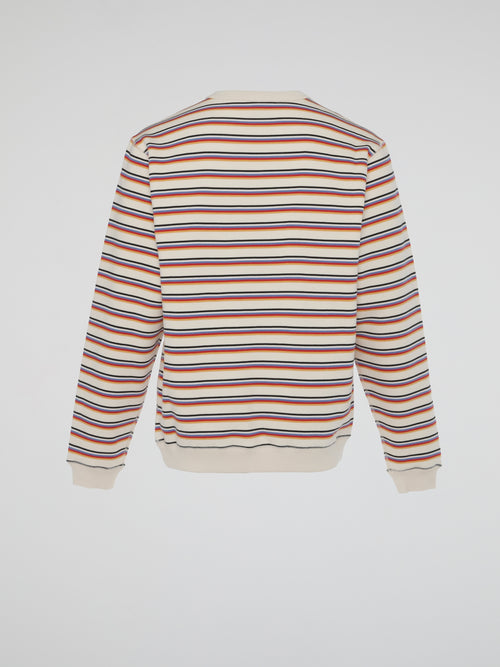 Beige Multi Stripe Long Sleeve Shirt