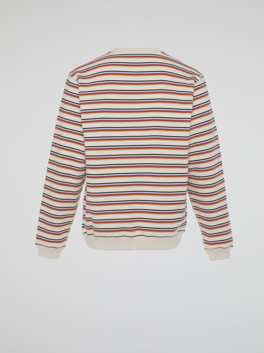 Beige Multi Stripe Long Sleeve Shirt