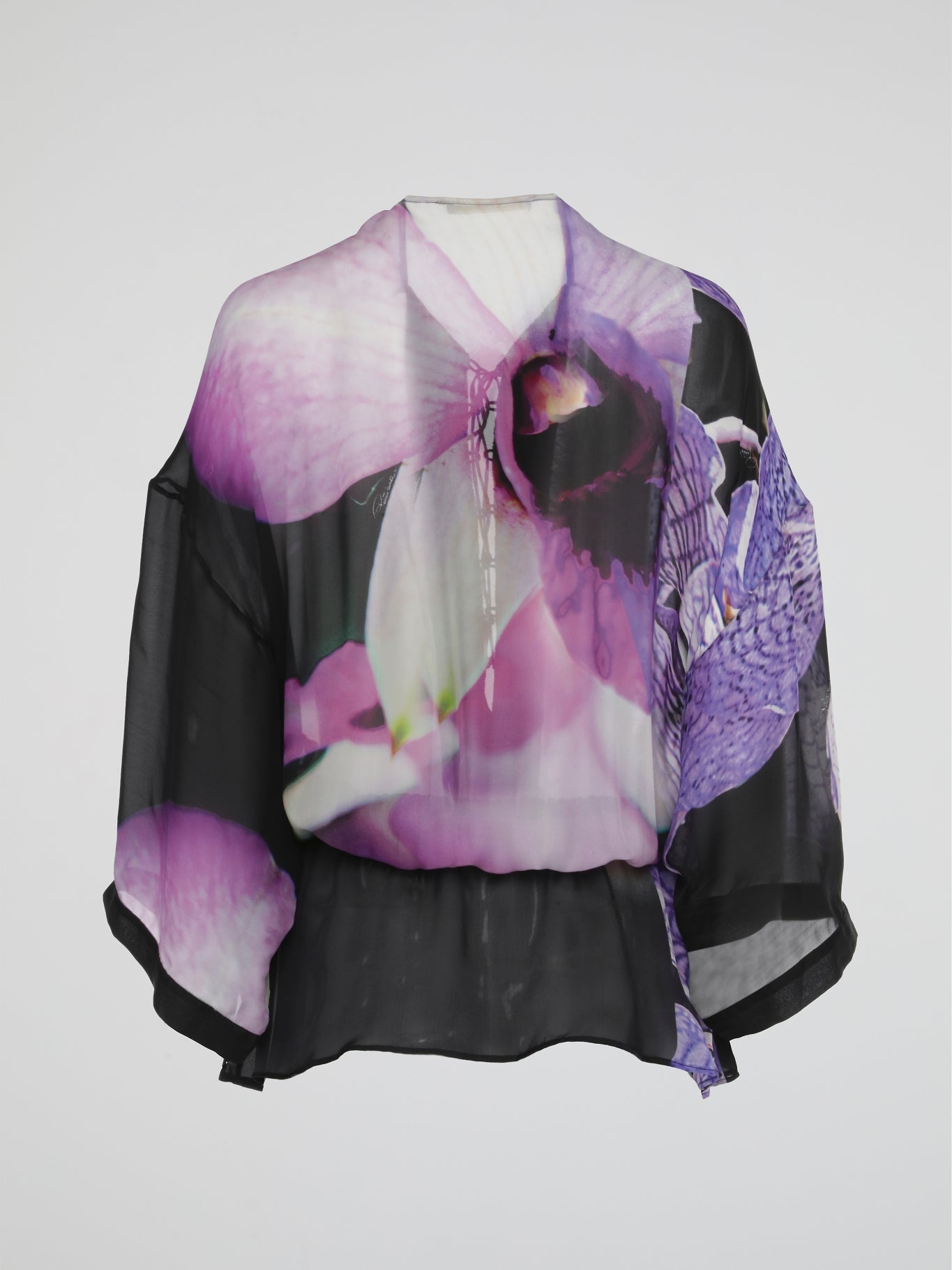 Midnight Orchid Embellished Sheer Kaftan
