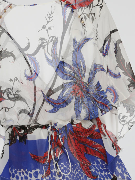 Scarlet Breeze Sheer Wrap Kaftan Top