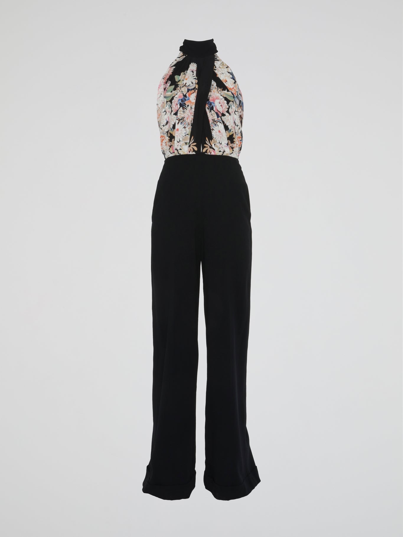 Floral Print Halter Neck Jumpsuit