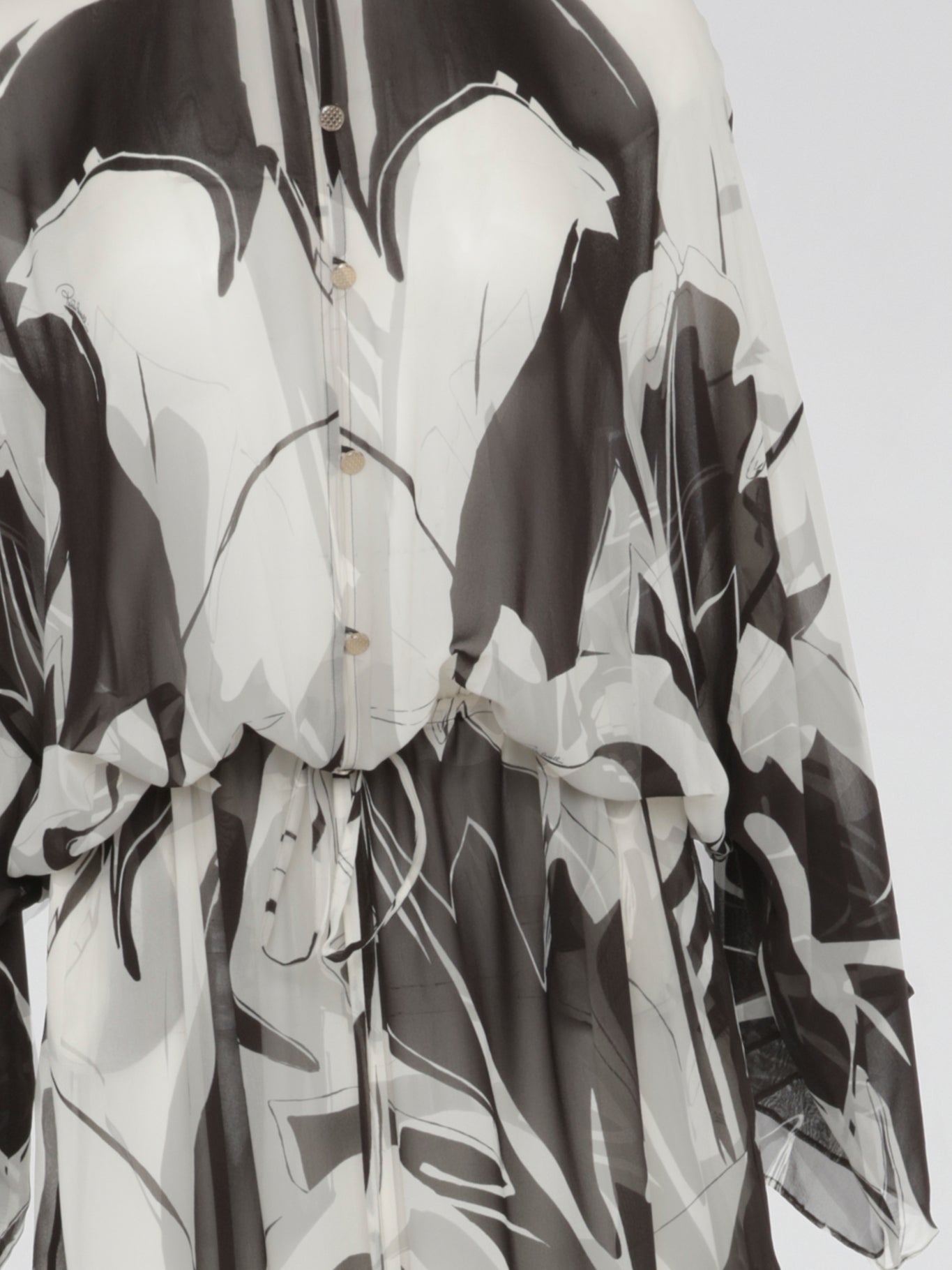 Monochrome Mirage Sheer Kaftan