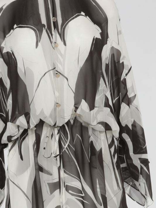 Monochrome Mirage Sheer Kaftan