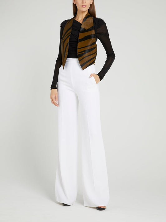 Черный асимметричный топ со сборками