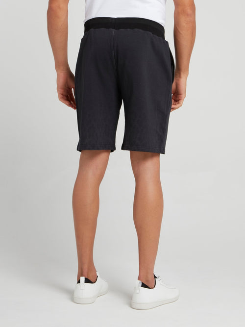 Черные шорты с леопардовым принтом