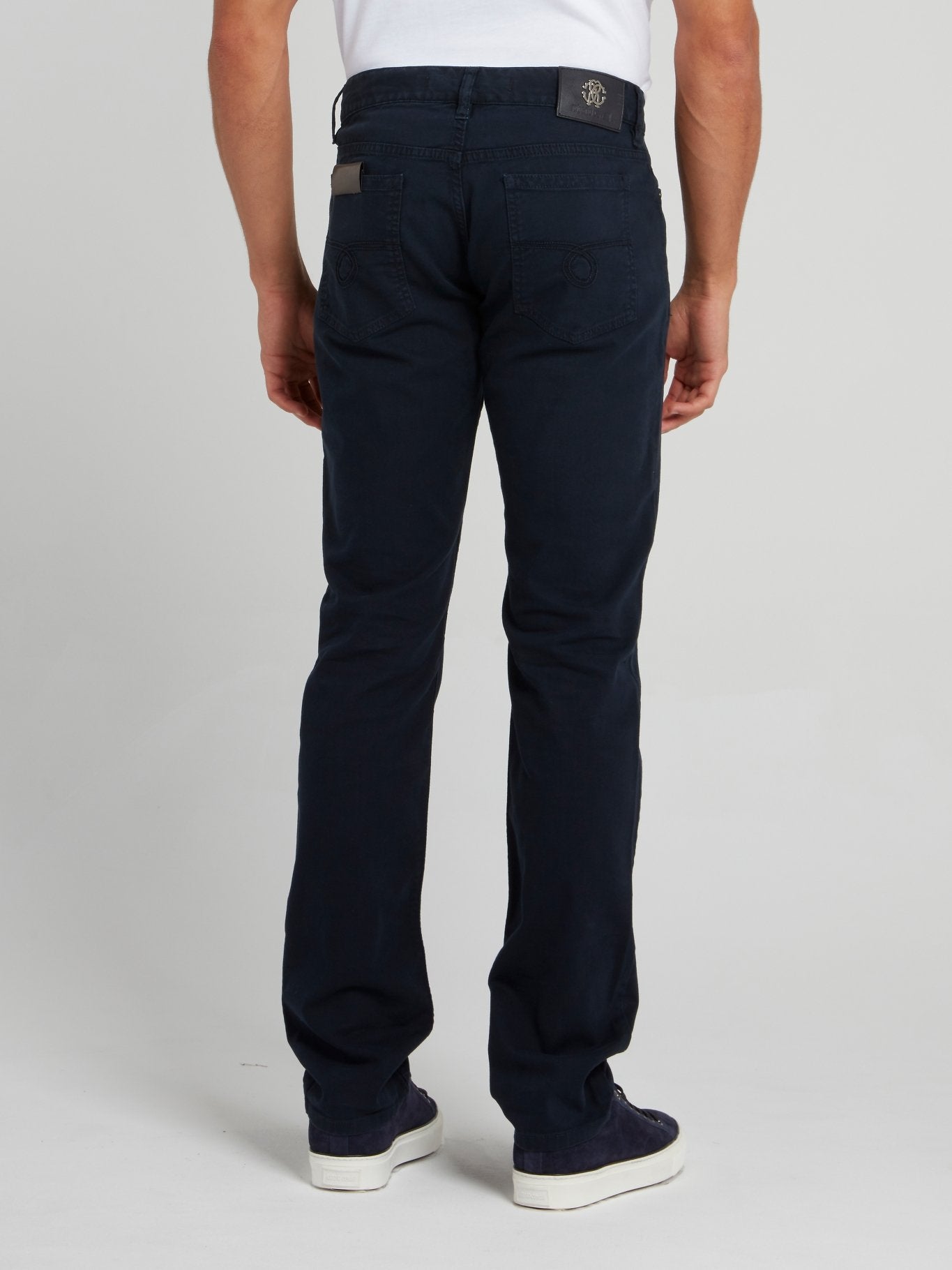 Темно-синие прямые джинсы