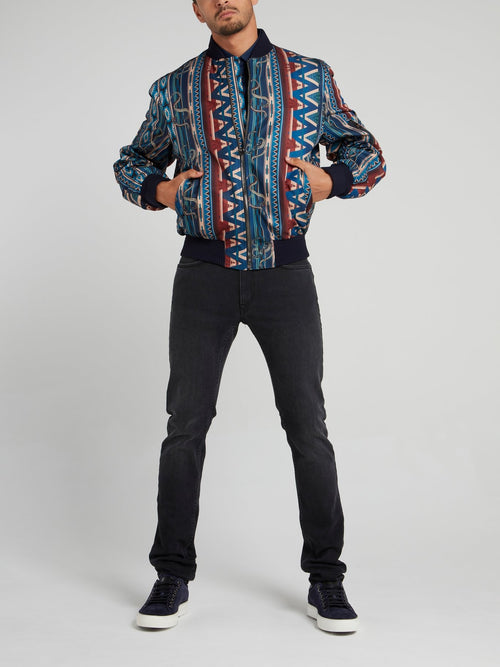 Бомбер с принтом