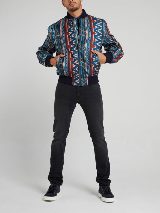 Бомбер с принтом