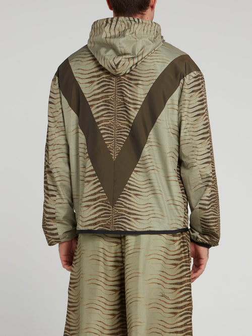 Tiger Print Drawstring Jacket