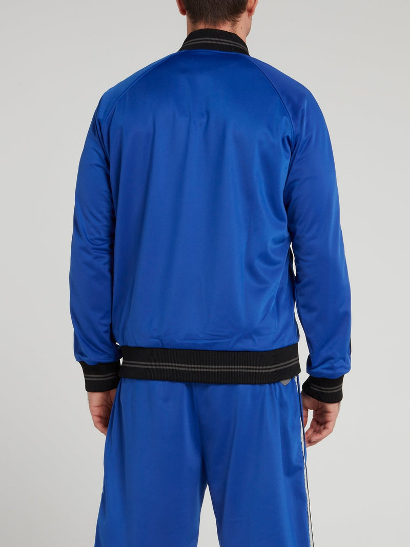 Синяя толстовка на молнии с логотипом