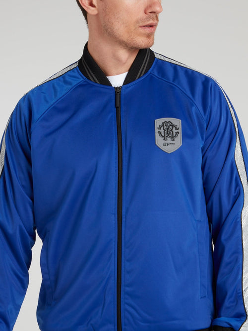 Синяя толстовка на молнии с логотипом