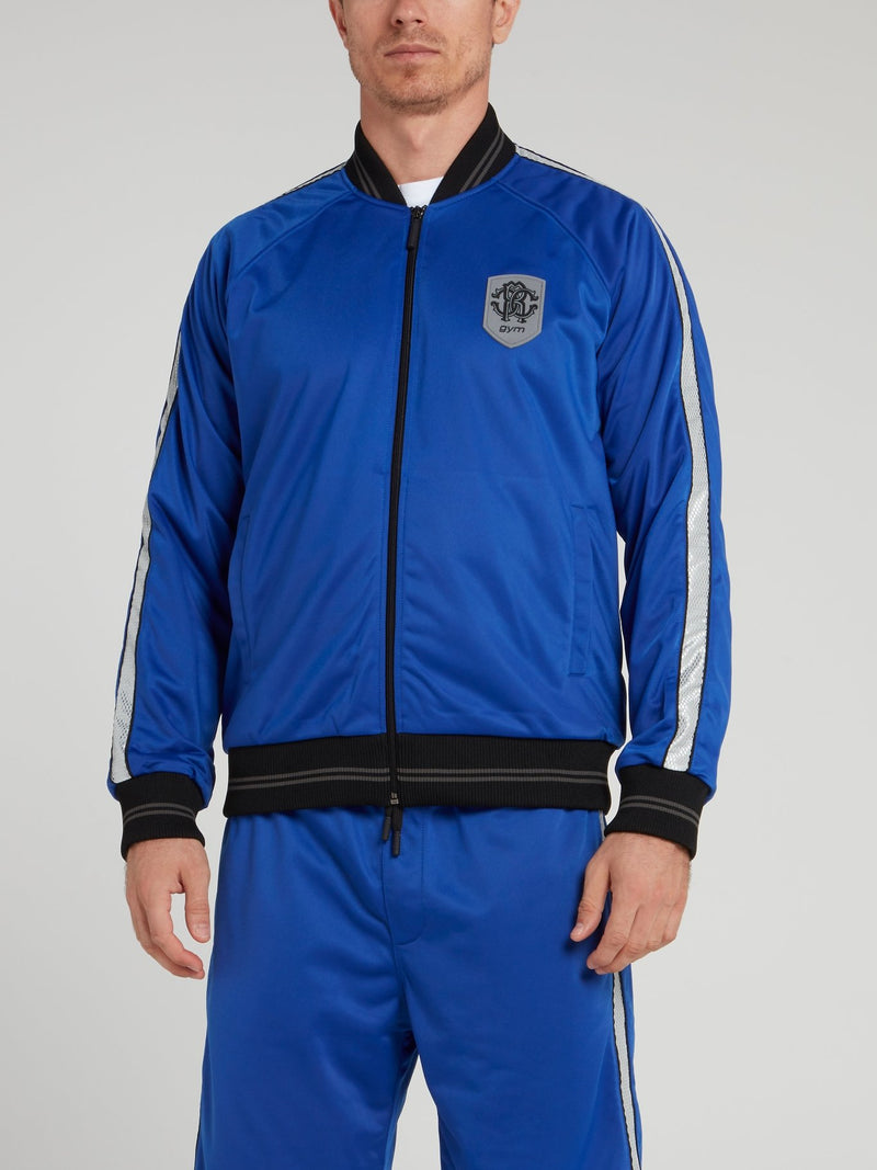 Синяя толстовка на молнии с логотипом