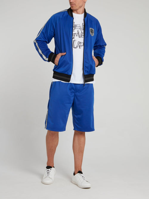 Синяя толстовка на молнии с логотипом