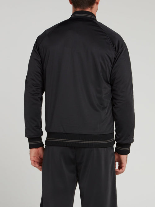 Черная толстовка на молнии с логотипом 