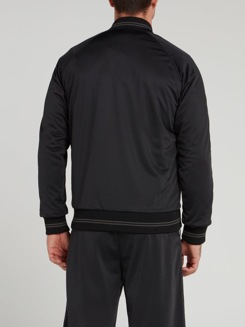 Черная толстовка на молнии с логотипом 