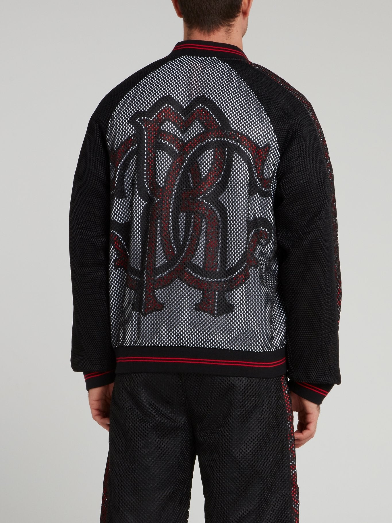 Черная толстовка с сетчатой спиной и логотипом