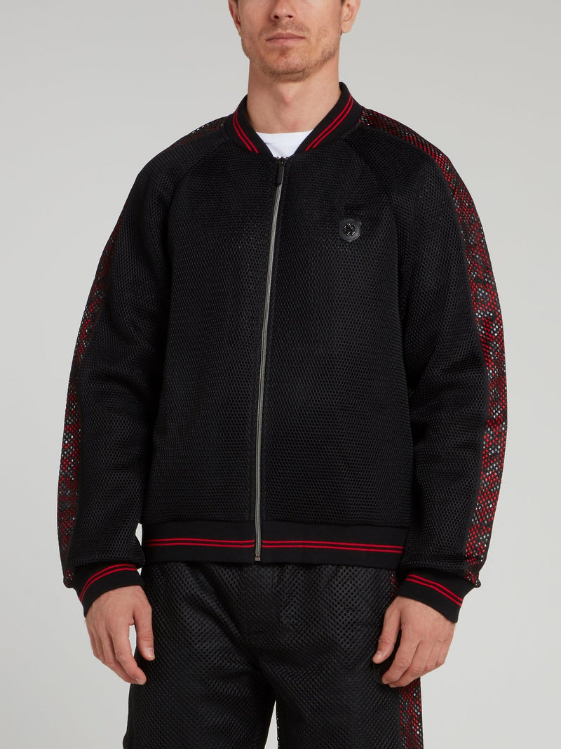 Черная толстовка с сетчатой спиной и логотипом