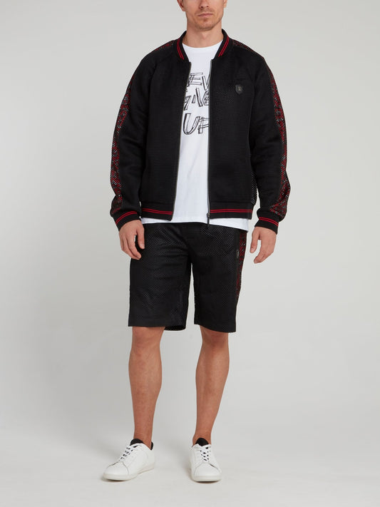 Черная толстовка с сетчатой спиной и логотипом