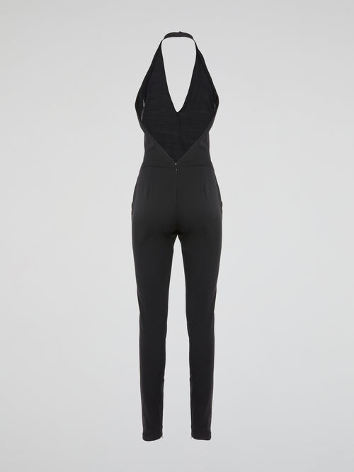 Black Sleek Halter Neck Jumpsuit
