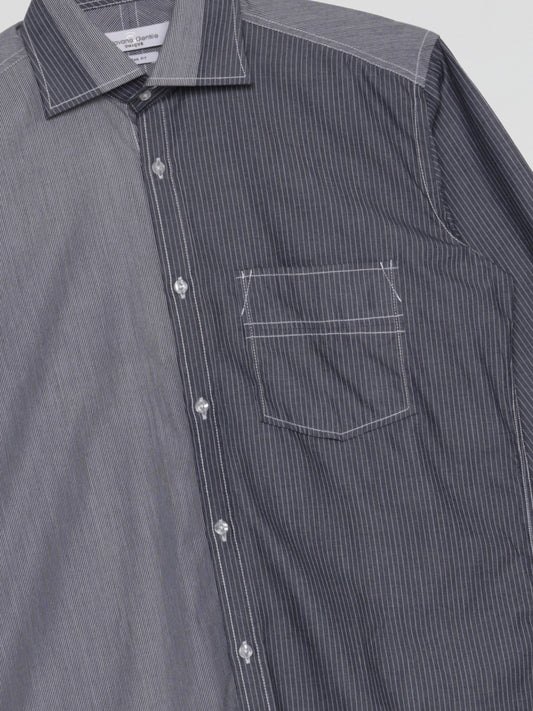 Grey Dual-Tone Pinstripe Shirt