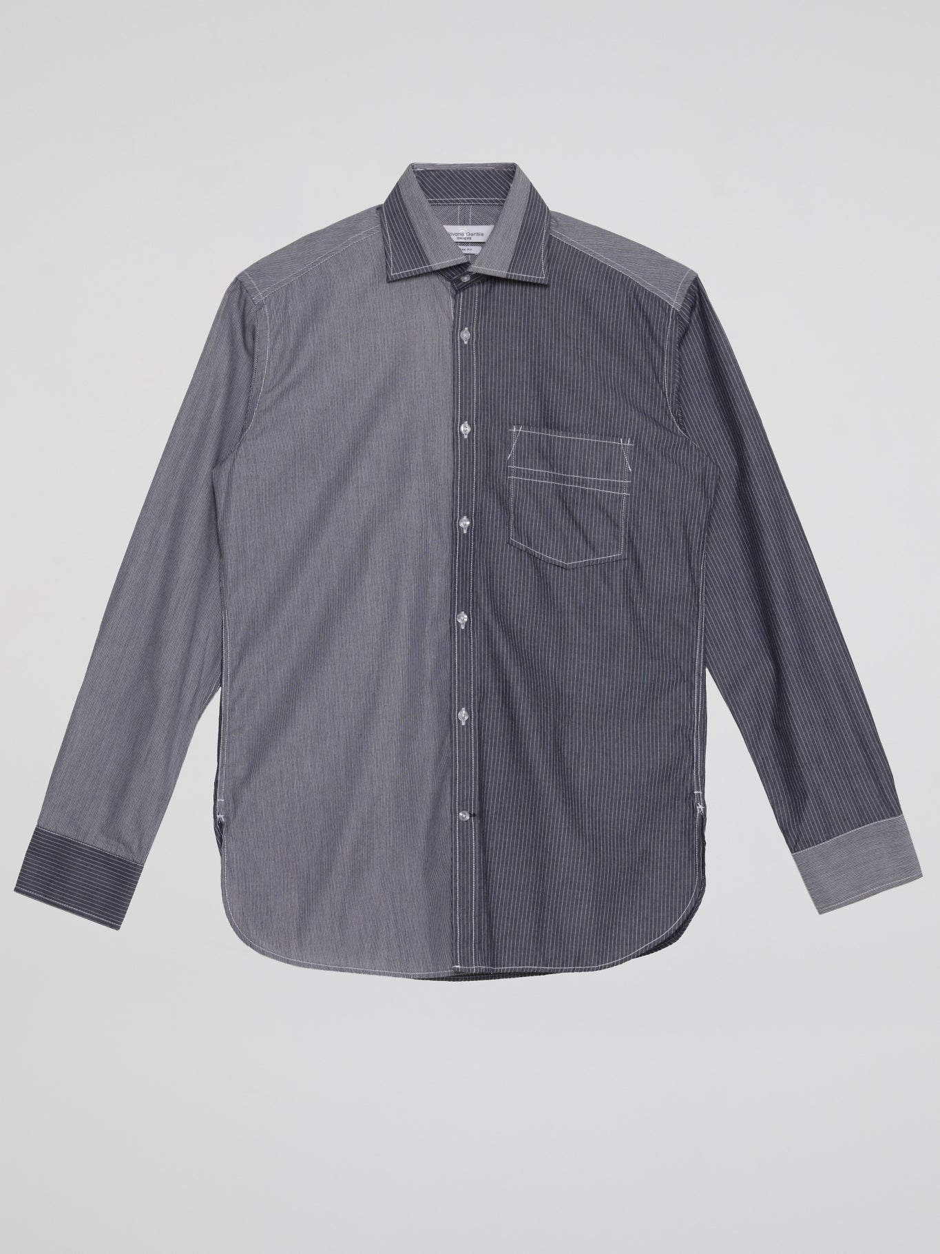 Grey Dual-Tone Pinstripe Shirt