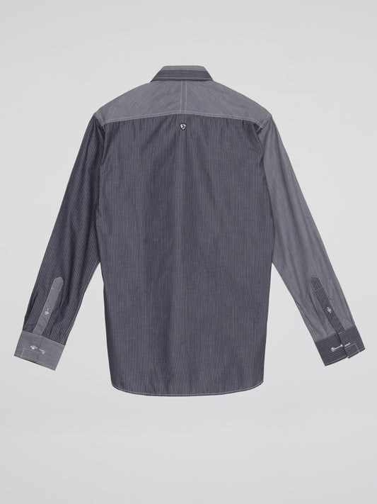 Grey Dual-Tone Pinstripe Shirt
