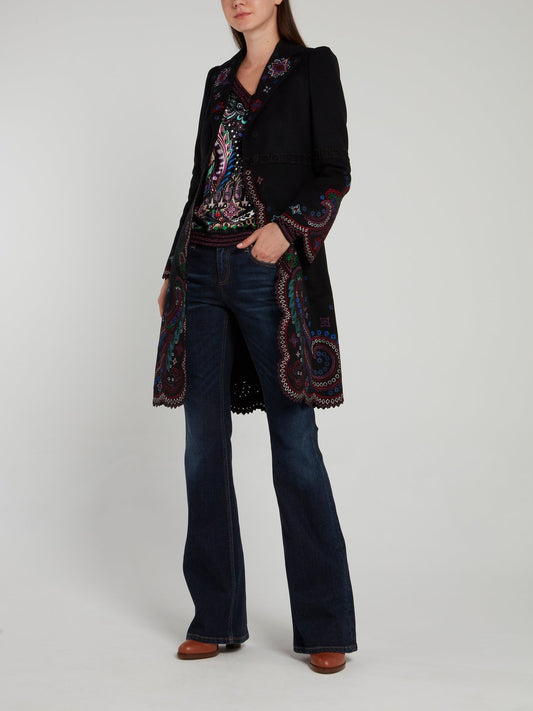 Navy Flared Denim Jeans
