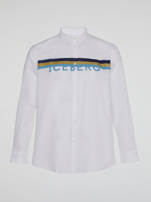White Logo Print Shirt