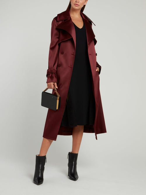 Черное платье-миди с отделкой