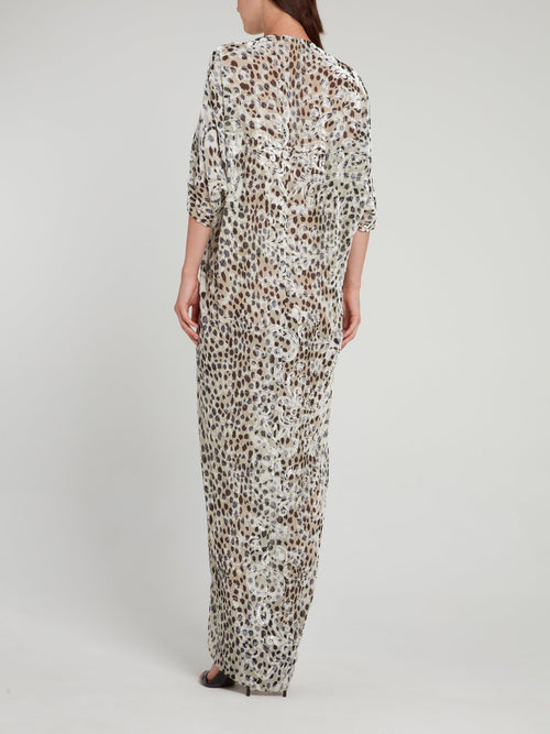 Платье-макси с анималистическим принтом