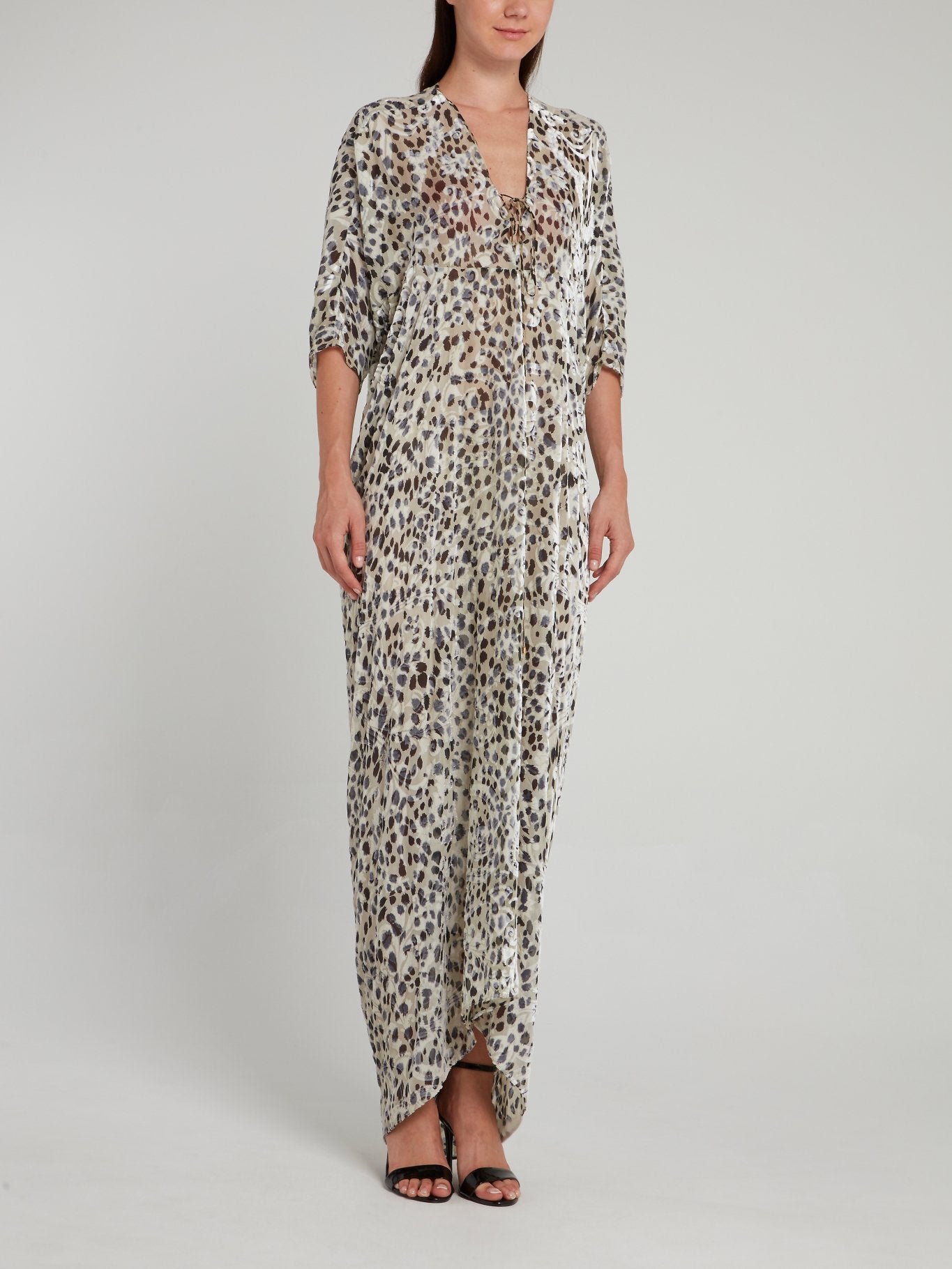 Платье-макси с анималистическим принтом