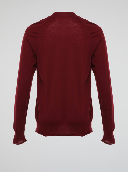 Wrap yourself in luxurious comfort with the Burgundy Knitted Sweatshirt by Roberto Cavalli. Crafted from ultra-soft materials, this enchanting garment envelops you in warmth while showcasing Cavalli's signature elegance. The stunning burgundy hue and intricate knitted pattern make this sweatshirt a standout piece, perfect for adding a dash of sophistication to your everyday wardrobe.