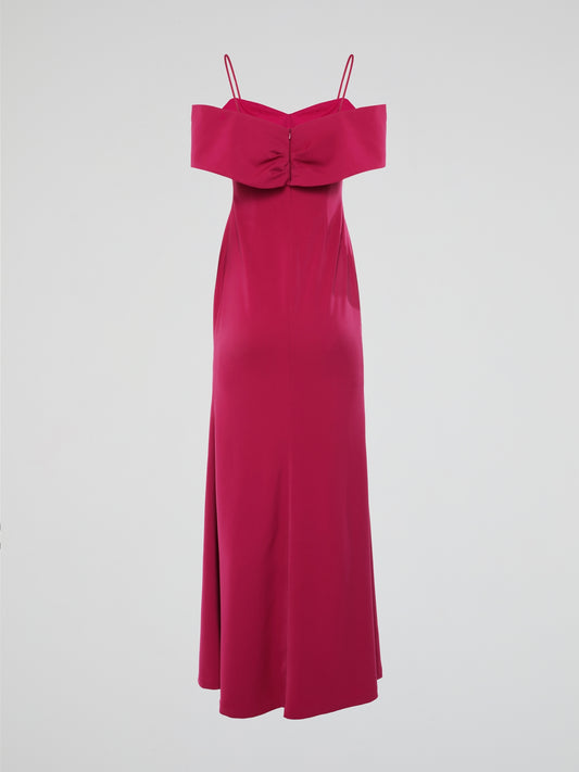 Pink Off Shoulder Evening Dress