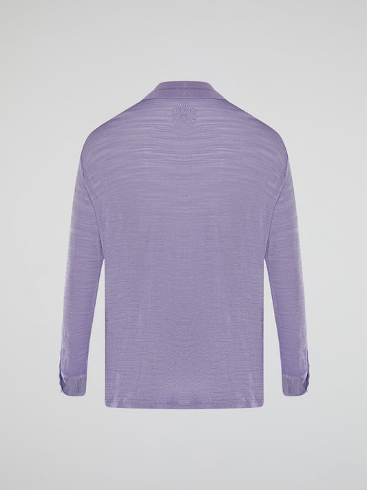 Introducing the Purple Knitted Shirt by Roberto Cavalli, where elegance meets comfort in a seamless blend of style. This luxurious piece features a vibrant hue that showcases your bold personality, while its premium knitted fabric guarantees a heavenly soft touch against your skin. Embrace the epitome of fashion-forward sophistication with this remarkable creation, designed to make heads turn and hearts swoon.