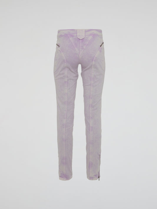 Introducing the Purple Acid Wash Jeans by Roberto Cavalli - a bold and captivating take on timeless denim! These jeans redefine edginess with their vibrant purple hue and distressed acid wash, effortlessly bringing an element of rock 'n' roll to your wardrobe. Crafted with Cavalli's attention to detail, they offer unparalleled comfort and a stylishly rebellious statement for the fashion-forward rebels!