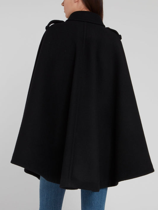 Черный двубортный жакет-болеро